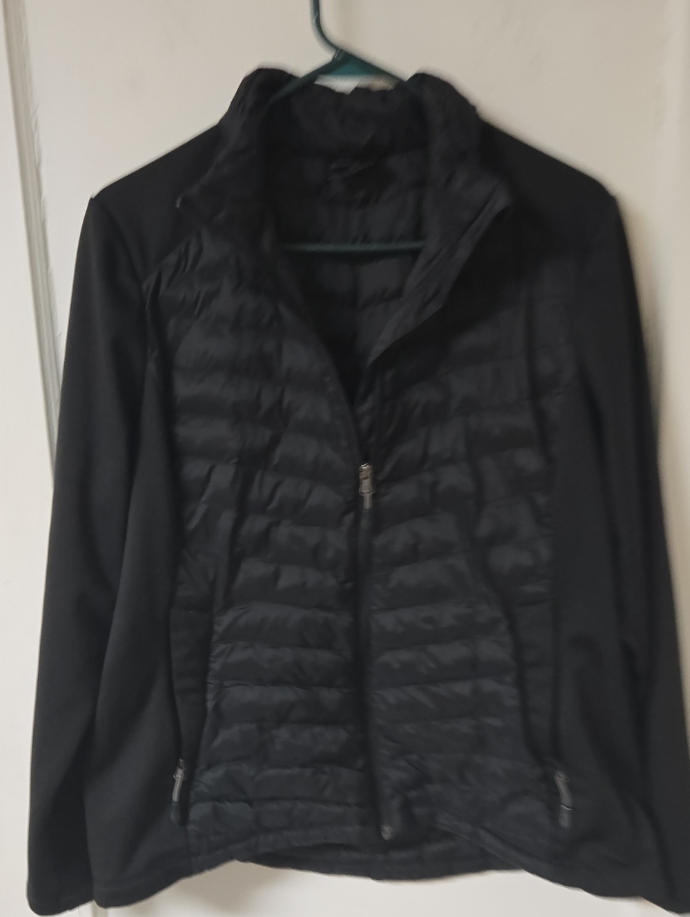 32 Degrees Heat Women’s Mixed Media Puffer Lightweight Jacket Black XL